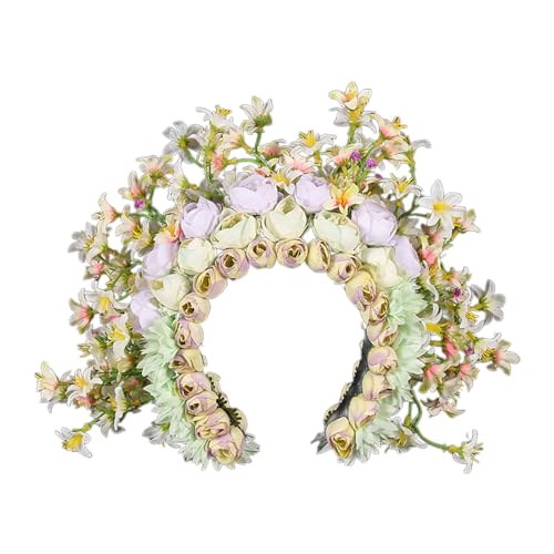 Corona de flores Esnic Diadema decorativa para festivales y fotografía