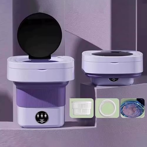 Mini machine à laver pliable violette 20L avec tambour d'essorage