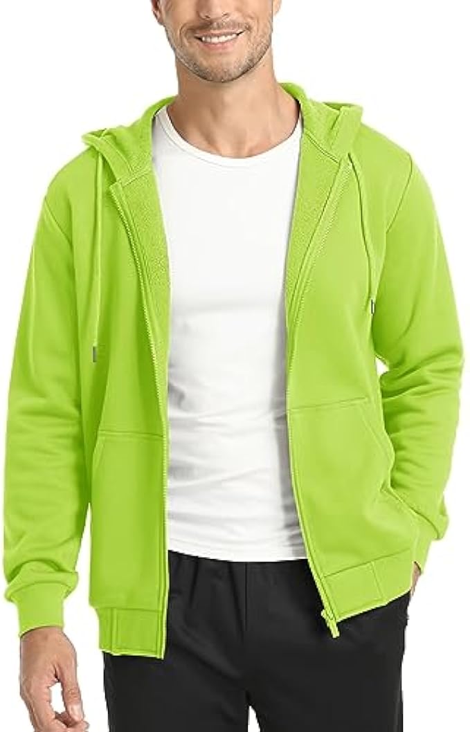 TACVASEN Men's Sweatshirt Full Zip Up Fashion Athletic Hoodie Work Casual Active Sweatshirt Jacket Midweight Coat