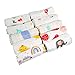 LEADSTAR Toalla Facial Infantil, 10 Piezas Toalla De Gasa Bebe Toallas De Muselina Facial Infantil Algodón Dibujos Animados Paños De Muselina Para Niños