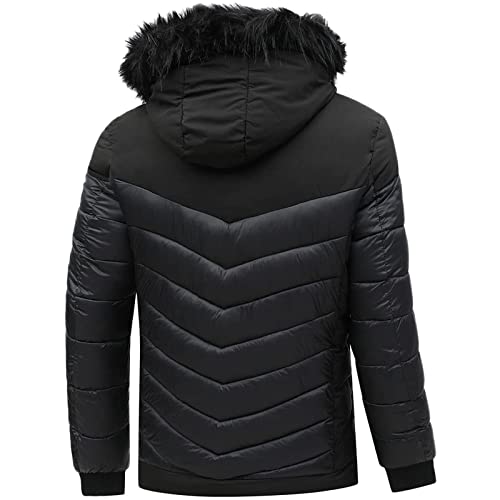 Cotton Jacket Men Lightweight Hoodie -Winter Warm Down Jacket Zipper Pocket Windbreaker Thick Patchwork Casual Outwear #TOP4