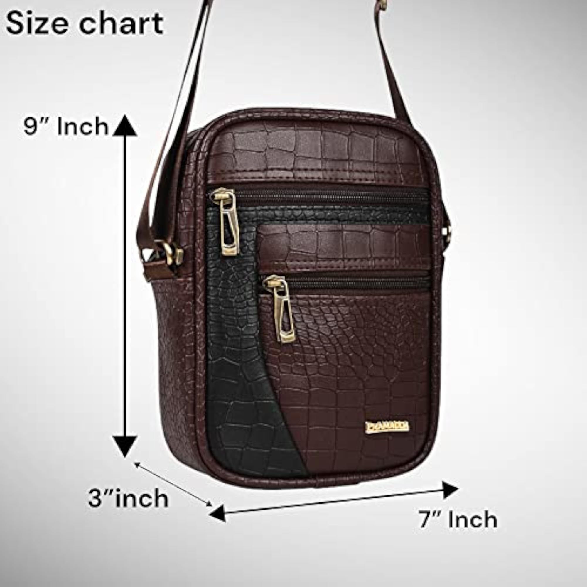 Stylish Vegan Leather Sling Messenger Bag for Men