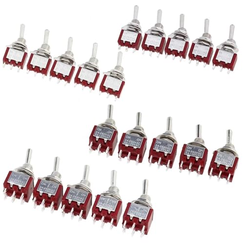 Interruptor de palanca para modelismo y audio MTS-102 con tuercas de montaje, 5 uds