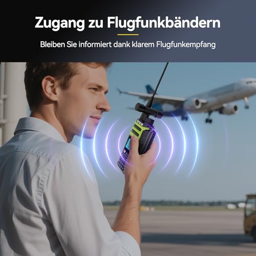Retevis A3 Funkgerät, Quadband-Amateurfunk, AM/SSB/FM/AIR-Modi, Dual Channel, 2500 mAh, Walkie-Talkie mit Einstellbarer Leistung für Jagd, Reisen, Camping (1 Stück)