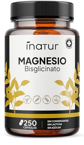 Bisglicinato de Magnesio – 360 mg de Magnesio Elemental por Dosis Diaria (250 Cápsulas) – Suministro para 4 Meses – Magnesio Quelado de Alta Absorción – Vegano, Sin Gluten y Suave para el Estómago