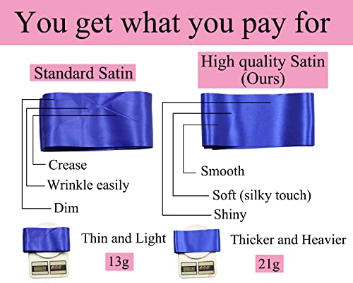 image for Docooniver 4 Pack Royal blue Blank Sashes,Plain Satin Sash for Pageant