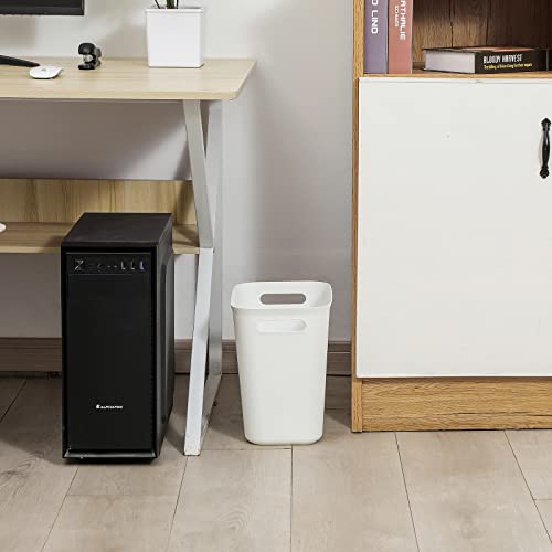 UUJOLY Plastic Small Trash Can Wastebasket, Garbage Container Basket for Bathrooms, Laundry Room, Kitchens, Offices, Kids Rooms, Dorms, 3.5 Gallon, White by UUJOLY - Image 5
