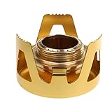 Luzhengyang Compact Ultra Aluminum Alloy Stove with Alcohol Burner for Camping & Hiking - Portable Mini Outdoor Cookware Set with Brass Spirit Furnace & Pot Holder Stand - Gold