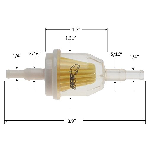 Ape Racing Fuel Filter Replacement Universal Fuel Filters (Pack Of 2) For Lawn Mower Small Engine Motorcycle Replace 120-436 25 050 22-S Am116304 109585 38666 149-2206-01 21541500 98021 #TOP2