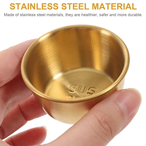 CALLARON Prato De Tempero De Aço Inoxidável Tigela De Metal Redonda Tigelas De Imersão Mini Tigelas