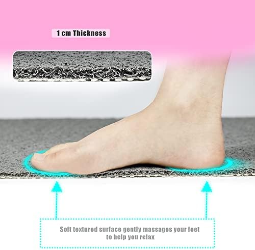 Idyfodol Loofah Shower Mat Non Slip Anti Mould PVC Machine Washable Bath Mats for Inside Shower-60 × 40 cm (Gray)