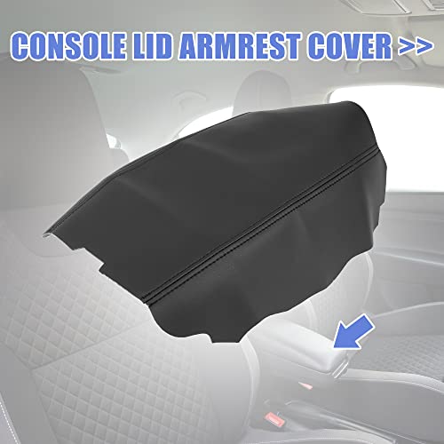 X Autohaux Car Center Console Lid Armrest Seat Box Cover Protector Replacement Microfiber Leather For Acura Tsx 2009-2014 Black #TOP16