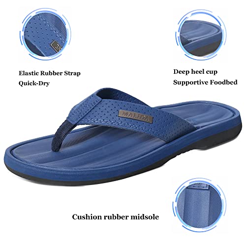 Image of MALIDA Mens Flip Flops Non-Slip Bathroom Shower Shoes Waterproof Cushion foam Indoor and Outdoor Thong Sandals