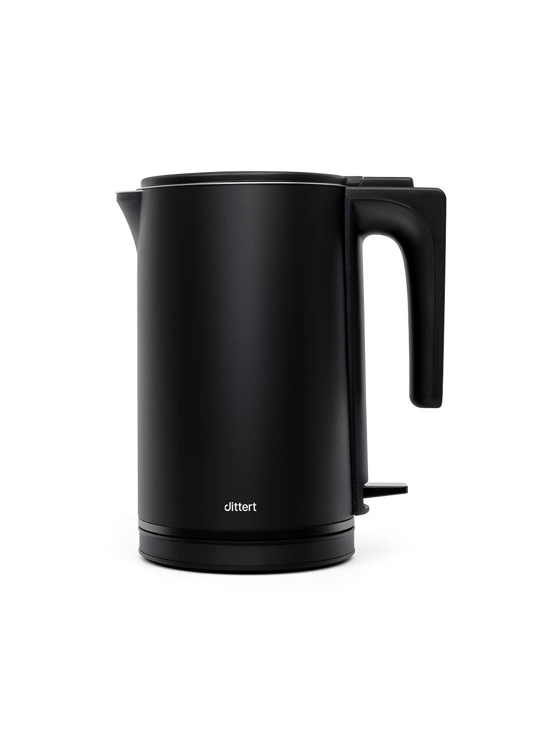 Wasserkocher 1,5L – 2200W, Doppelwand-Edelstahl, 360° Basis, Sicherheitsabschaltung, Einhanddeckel, Serie ONE in dittert DARK