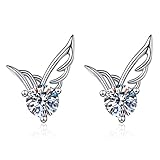 ANAZOZ Boucles d'Oreilles Puces Femme, Aile d'Ange avec Zirconium Fantaisie