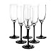 Glas Champagnerflöten/Sektflöten mit langem Stiel Schwarz 6 Stück 180 ml