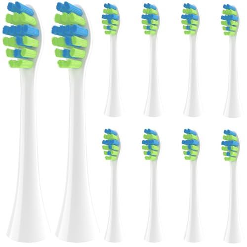 YMPBO 10 Pack Toothbrush Replacement Heads Compatible with 7AM2M AM100/AM105/AM110 Electric Toothbrush Soft Brush Bristles White