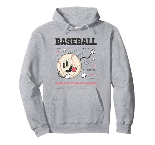Camiseta deportiva divertida de dibujos animados de béisbol para jugadores y fanáticos Sudadera con Capucha