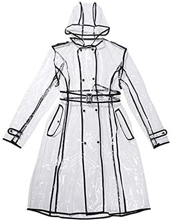 LERTREE Women's EVA Transparent Raincoat Lightweight Rainwear Waterproof Rain Jacket with Belt