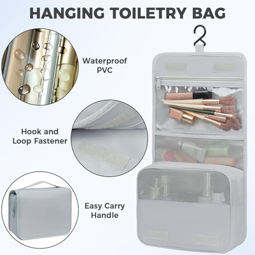 Image of BAGAIL 9 Set Packing Cubes with Packing List Luggage Packing Organizers for Travel Accessories (Light Grey)
