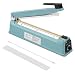 Flexzion 12" (300mm) Impulse Sealer - Manual Plastic Poly Bag Heat Sealing Machine Closer Kit w/Adjustable Timer, Portable with Free Replacement Element Grip and Teflon Tape