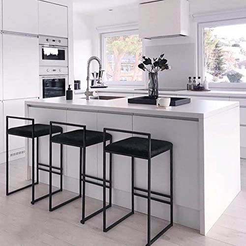 Cuisine petit déjeuner tabouret de bar velours 55-76cm - 3