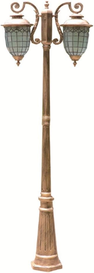 NZPOST Straatverlichting Buitenverlichting Vintage straatlantaarn Binnenplaatslantaarn Hoge paallamp 2-lichts E27 Tuin Gedeeld terras Zwembad Gangpad Patio Balkon Gazon Poort Anti-roest pilaarlicht (260cm)