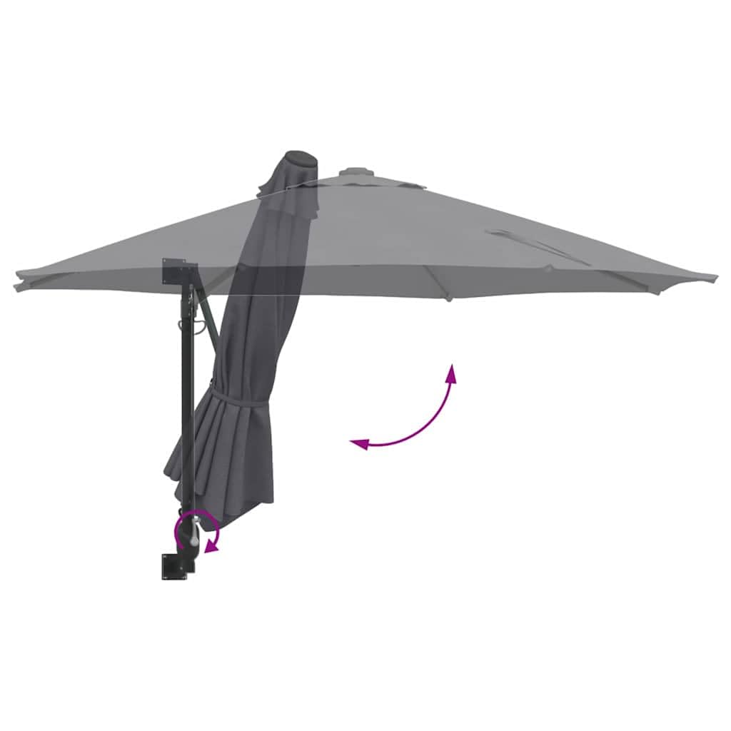 Parasol ogrodowy, piaskowy x poliester i stal, z funkcją przechylania, ochrona przed wiatrem, markiza boczna wysuwana, na taras, ochrona prywatności, balkon, ochrona przed słońcem, trwały