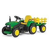 PEG John Deere Farm Power Tracteur Électrique 12V pour Enfants avec Télécommande, Conduite Manuelle, Lumières et Sons, Âge 18+ Mois