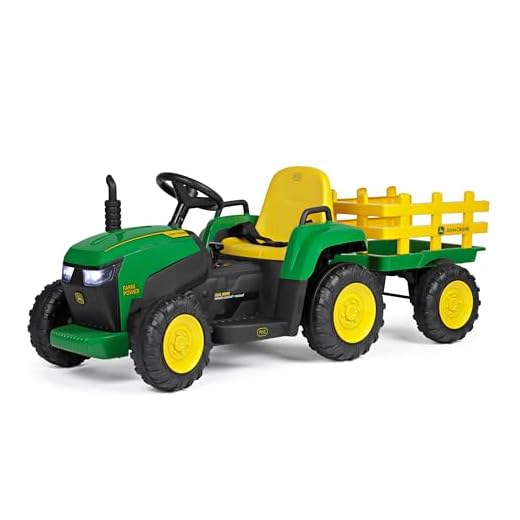 PEG John Deere Farm Power. Der Elektrotraktor mit Funksteuerung und Anhänger. Ab 18 Monaten. Lithium-Akku für Lange Spielzeit.