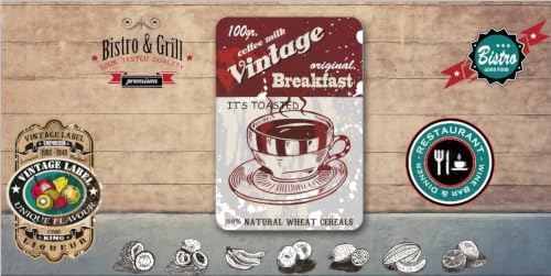 Affiche de Café Papier Peint Mural Restaurant 3D Retro - 5