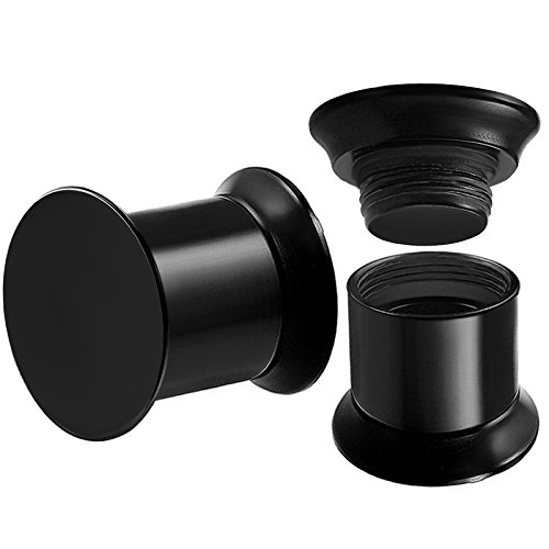 bodyjewellery 2pcs Internally Threaded Tunnels Screw Double Flared Plug Piercing