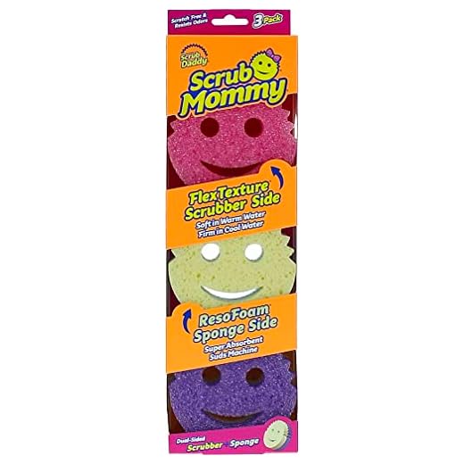 Scrub Daddy Scrub Mommy - Scratch-Free Multipurpose Dish Sponge - BPA Free & Made with Polymer Foam - Stain & Odor Resistant Kitchen Sponge (3 Count)