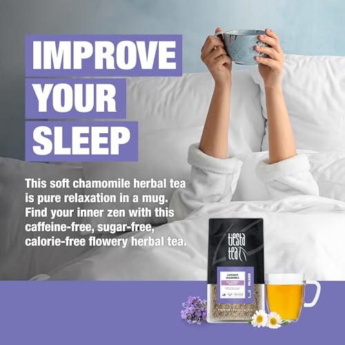 Tiesta Tea - Lavender Chamomile Herbal Tea, Loose Leaf, Calming Blend with Chamomile and Lavender, Caffeine-Free Herbal, Great for Hot or Iced Brews, Resealable Bulk Pouch, 200 Cups, 8 Ounce