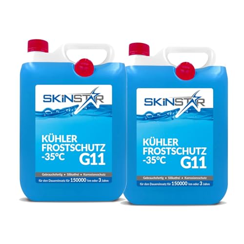 SkinStar Kühlerfrostschutz -35C | G11 | G12 | G13 | Kühlflüssigkeit | gebrauchsfertig Kühlmittel | Antifreeze Frostschutz Auto | Autochemikalien (10l G11)
