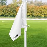 FORZA Ersatz-Eckfahnen für Fußball [4er-Pack] | Robuste Polyesterfahnen für Standard- und Profi-Flaggen – Pfosten nicht im Lieferumfang enthalten (Weiß, Standard)