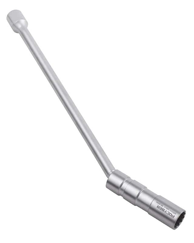Soquete magnético articulado para vela de ignição POCYBER 16 mm com extensão de 30,5 cm e encaixe de 9,5 mm