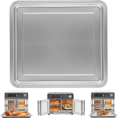 Image of ZuKaYeHome Air Fryer Replacement Parts for Emeril Lagasse 26 QT Extra Large Air Fryer, 12.2''x11.2'' Stainless Steel Air Fryer Tray Grill Pan Accessories Grill Plate Crisper Plate Rack