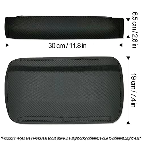 Koditec 2 Pack - 30Cm Waterproof Car Seat Belt Pad Carbon Fiber Leather Guards Against Sweat And Odor, Auto Seatbelt Shoulder Strap Covers For Adults, Black #TOP5