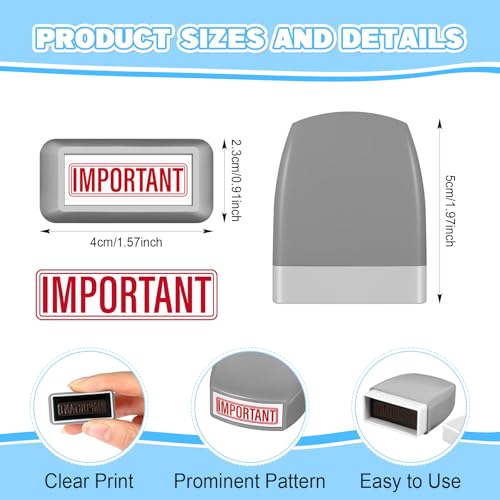 Crtiin 16 Pcs Office Stamp Set Message Self Inking Rubber Stamp Set for Office Stamps Completed Faxed Scanned Stamps for Message Supplies(Red, Grey)