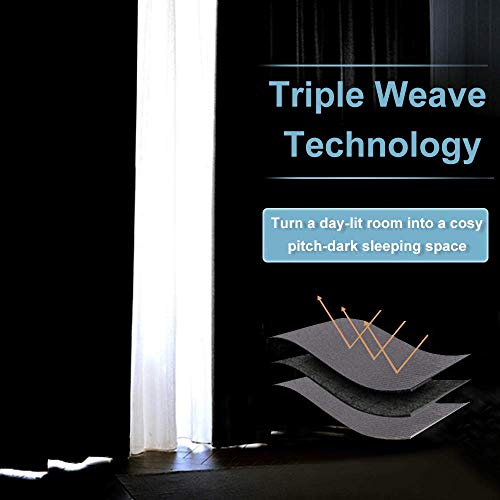 image for RYB HOME Short Curtains Half Window Curtains for Bedroom, Privacy Blac