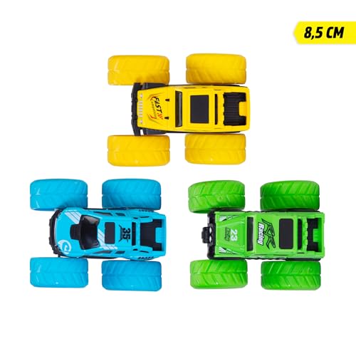 Dickie Toys - Monster Truck (1 Auto) - kleines Spielzeugauto für Kinder ab 3 Jahre mit Friktionsantrieb und Gummireifen, zufällige Auswahl aus 3 Farben, je 8,5 cm