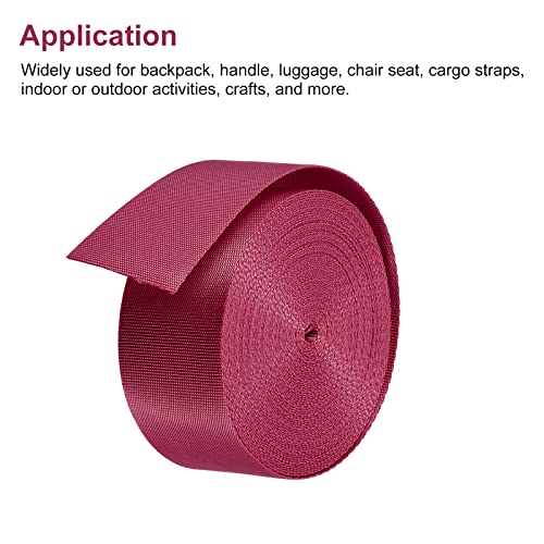 Image of Nylon Webbing Strap, 10 Metres, 1 inch /1.5 inch /2 inch Width, 0.7 mm Thickness (Maroon, 1.5 inch)