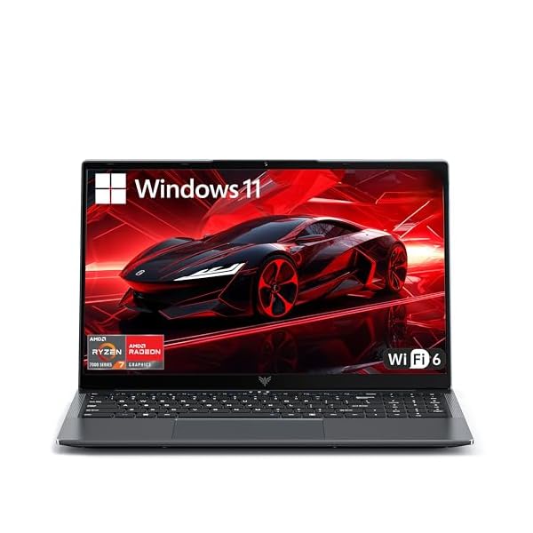 Laptop with AMD Ryzen7 7730U Processor（Up to 4.5GHz,16GB DDR4 RAM 512GB SSD, AMD Radeon Graphics,WiFi 6,15.6 inch IPS Display,Windows 11,HDMI,Webcam,High Performance 8-core Laptop Computer