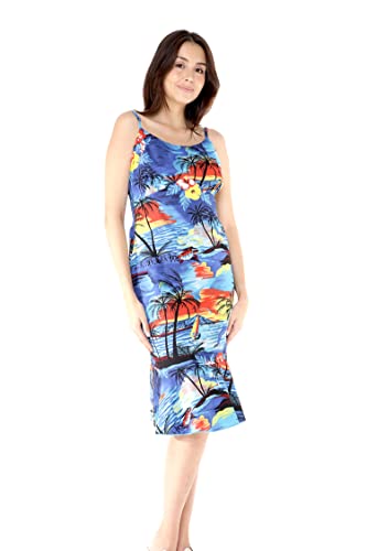 Image of Hawaii Hangover Family Matching Hawaiian Clothes, Sunset Blue | Family matching Hawaiian outfits, Sunset Blue, 100% cotton, machine washable, tropical floral print, luaus, cruises