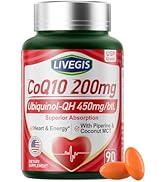 LIVEGIS CoQ10 200mg Softgels, Ultra CoQ10 Ubiquinone 200mgWith Coconut MCT Oil, 5X Superior Absor...