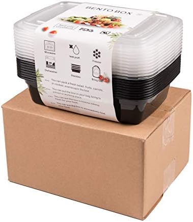 OITUGG 1 Compartment Meal Prep Container - 10 pack Meal Prep Boxes - Food Prep Containers with Lids - BPA Free Reusable Meal Prep Containers - Microwavable Freezer-able Dishwash safe (34 oz)