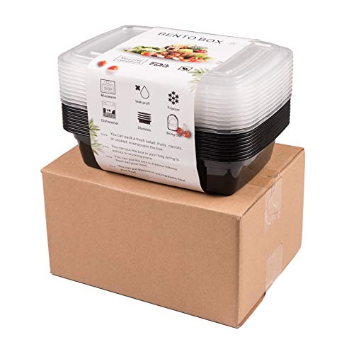 HENSHOW 1 Fach Meal Prep Container mit 20er, 1000ML Prämie Wiederverwendbar BPA Free Lunchbox mit Deckel, Mikrowelle, Gefrierschrank, Spülmaschinenfest