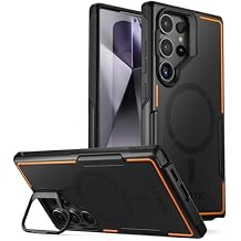 Poetic Neon Case Compatible with Galaxy S24 Ultra 6.8", [Built-in Camera Stand] [Compatible with MagSafe], Dual Layer Rugged Slim Shockproof Protective Cover, Black