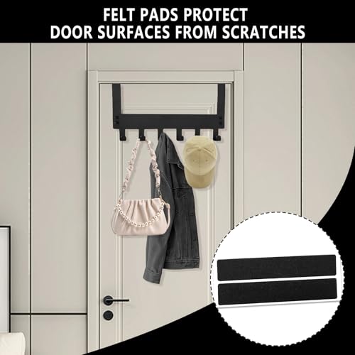 Miniatura 3 de Taivin Paquete De 2 Ganchos Para Puertas,Perchero Puerta Dormitorio,Ganchos Metálicos Multifuncionales,Adecuados Para Colgar Chaquetas,Abrigos Y Toallas Blanco-2 Piezas